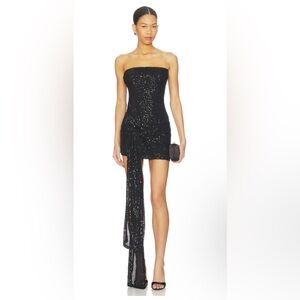 Superdown Asmara Mini Dress in Black XS